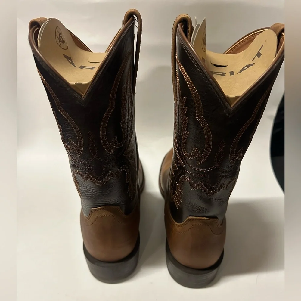 Ariat Men's Brown Sport Stratten Round Toe Cowboy Western Boots - Picture 3 of 10